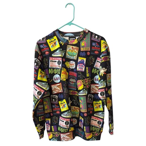 Meow Wolf C Street All Over Print Sweatshirt Size XS Black Polyester - Picture 1 of 8